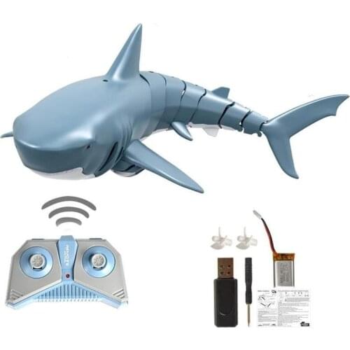2.4G Shark RC Boats Simulation Remote Control Shark Boat Toy for Swimming Pool Bathroom Toy