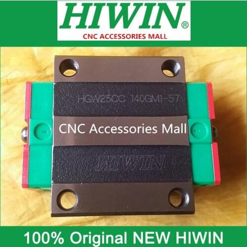 2PCS Original HIWIN Linear rail carriage HGW25CC Flange rail block for linear rails HGR25