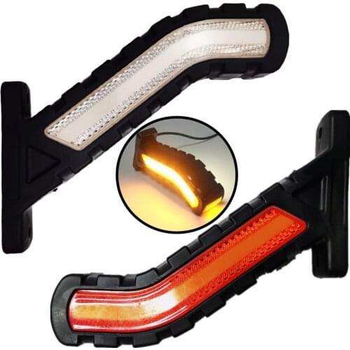 1 Pair 24V LED Rear Lights For Trailer Truck Dynamic Sequential Turn Signal Lamp Tractor Clearance Lights Lorry Position Lamp