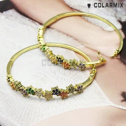4 PIECES zircon star bangle golden filled metal bangle for women fashion jewelry zircon accessories bracelets 51139