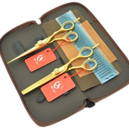 5.5" 6.0'' Meisha Japan 440C Hair Scissors Set Hair Cutting Thinning Shears Salon Hairdressing Tijeras Barber Accessories A0068A