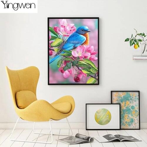 DIY 5D Diamond Rhinestones Painting Bird Cross Stitch Kits Diamond Art Flower Beads Embroidery Handwork Gift Wall Sticker Decor