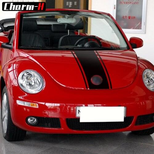 Car Styling Rally Sport Stripes Kit for Volkswagen Beetle 2002-2006 Hood Bonnet Roof Rear Trunk Vinyl Decal Stickers Accessories