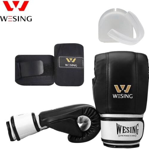 Wesing Boxing Punching Bag Mitt Boxing Gloves Mouth Guard Teeth Protector Handage MMA Protect Equipment