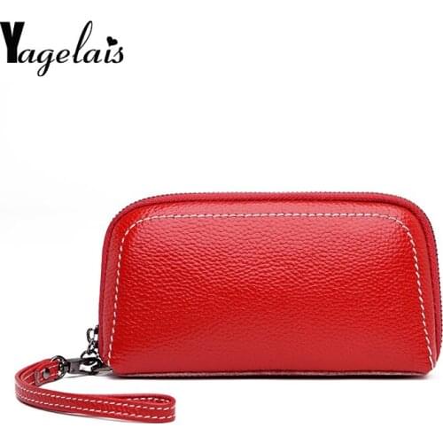 Brand Genuine Leather Wallet Blocking Clutch Bag Wallet Card Holder Coin Purse Zipper Male Long Wallets
