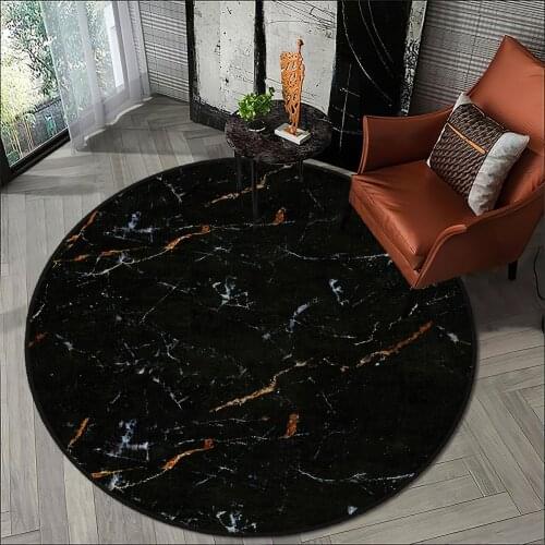 Black living room carpet kitchen round carpet room carpet black marble pattern anti allergic high quality Free Shipping