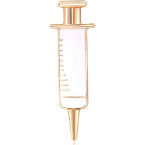 DCARZZ Medical Syringe Lapel Pins Gold Gift Doctor Nurse Christmas Trendy Jewelry Enamel Brooch Pin Metal Women Accessories