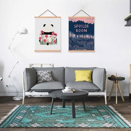 Wooden Poster Hanger Photo Magnetic Frame Four colors DIY Picture Canvas Print Hanging Wall Art Home Decor 21-80cm A4 A3 Custom