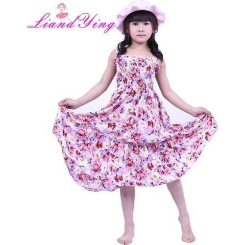Girls Summer Dress Baby Clothing 2021 Brand Kids Beach Swim Dresses for Girl Floral Clothes Children Princess Dress