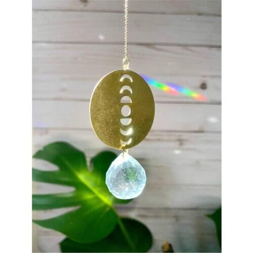 Suncatcher/ Crystal Sun Catcher/ Car Sun Catcher/ Bohemian Decor Window Hanging Moon Decor Gift
