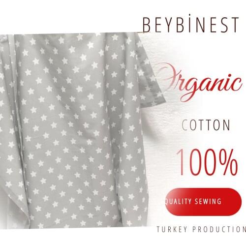 BeybiNest Breast Feeding Bib Adjustable Size Gray Star