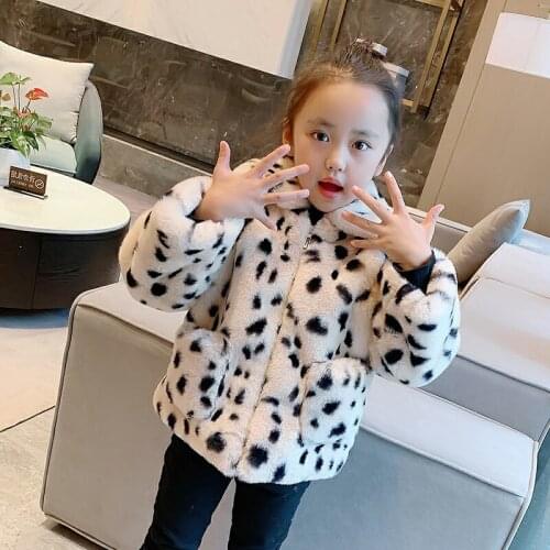 New Style baby girl boy winter jacket leopard print faux fur thick baby toddler warm coat fur baby clothes coat 1-8 years old