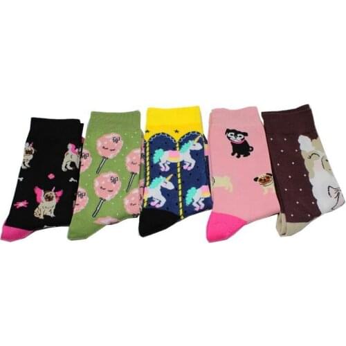 Autumn Winter European Style Crew Fashionable Character Dog Animal Cartoon Hip Hop Socks
