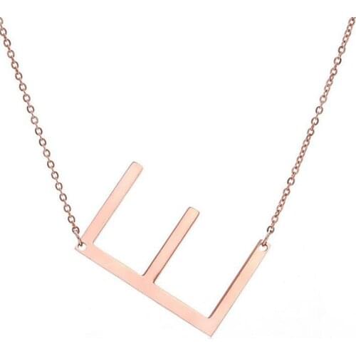 Fashion Letter Necklaces Pendants Alfabet Initial Necklace Rose Gold Stainless Steel Choker Necklace Women Jewelry Kolye Collier