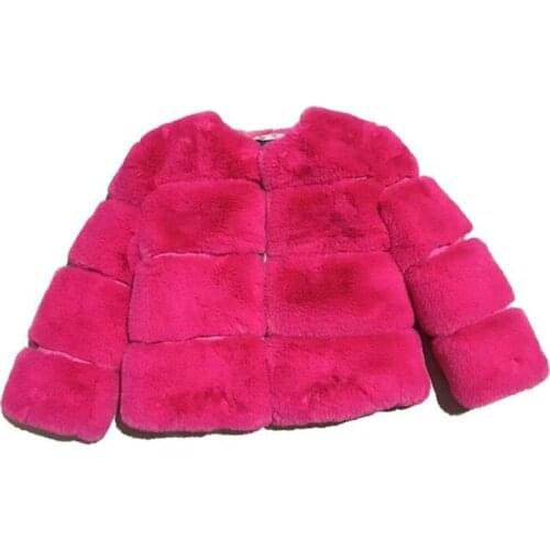 Girls Faux Fur coats autumn winter girls down coats thick warm parka elegant princess fur coats baby faux fur coat 1-12 Year