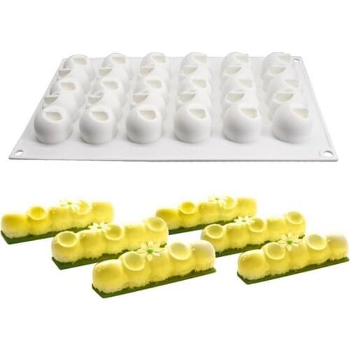 Useful Cake Mold 6 Cavity Long Strip-Shaped Non-stick Flexible 3D Silicone Cakes Baking Molds for Home Cake Decorating Tools