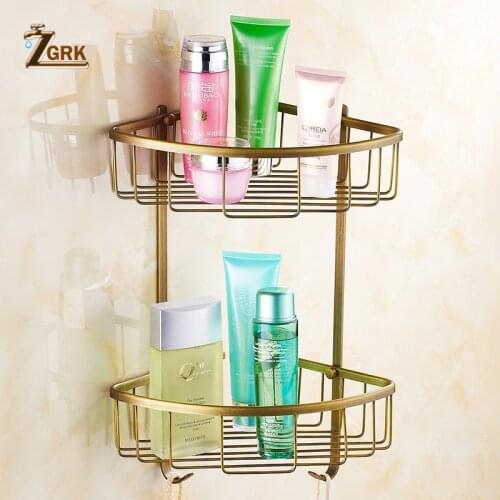 ZGRK Bathroom Shelf Shower Shampoo Soap Cosmetic Shelves Bathroom Accessories Storage Organizer Rack Holder