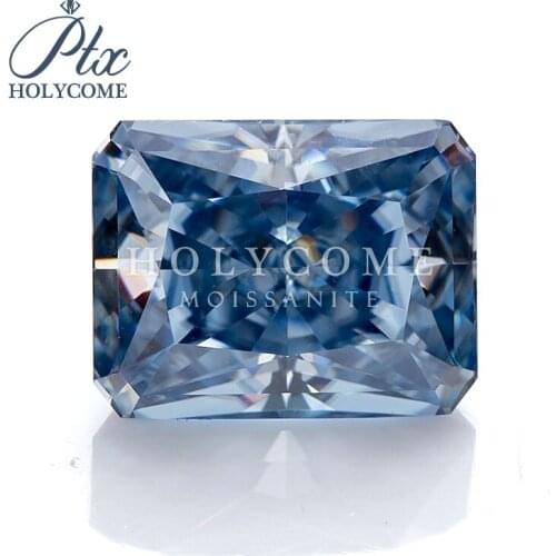 4x6 Fancy Vivid Blue Radiant EX Brilliant Cut VVS1 Pass Diamond Tester Professional Loose Moissanite Supplier Gemstones Factory