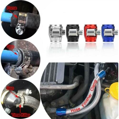 Hex Hose Finisher Clamp AN4 6 8 10 12 Oil Fuel Hose Clamp End Finisher HEX Finishers Aluminum Hose Connectors Hose Clamps Screw