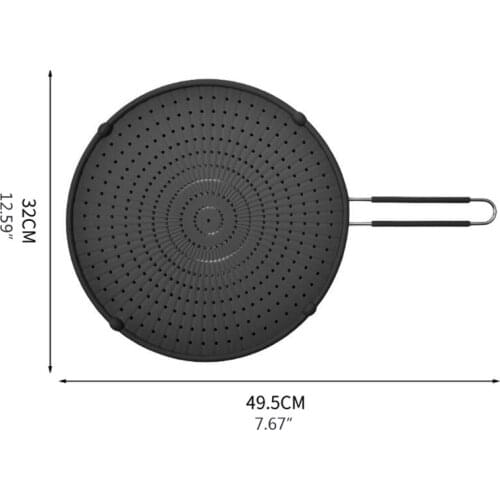 Silicone Splatter Screen Guard Heat Resistant Nonstick Oil Grease Pan Lid Cover Strainer Drain Board Frying Pot Mat