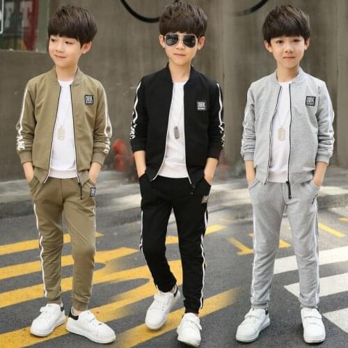 Spring Autumn Boys Clothing Sets Teenagers Baby Boys Sports Clothing School Kids Suit Sets Uniform Boys Jackets+Pants 4-12 Years