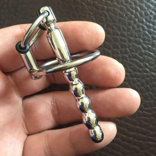 Male Urethral Beads Penis Plug Dilatation Stainless Steel Sounding Rod Cock Ring Urethral Sound Dilators Sex Toys For Men