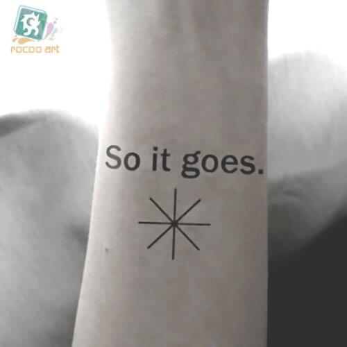 Waterproof Temporary Tattoo Sticker on hand "so it goes" English letter tatto stickers flash tatoo fake tattoos