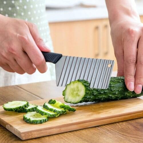 Stainless Steel Wavy Slicer Knife Potato Chip Slicer Potato French Fry Cutter Tool Wave Chip Cutter Chopper Kitchen Gadgets
