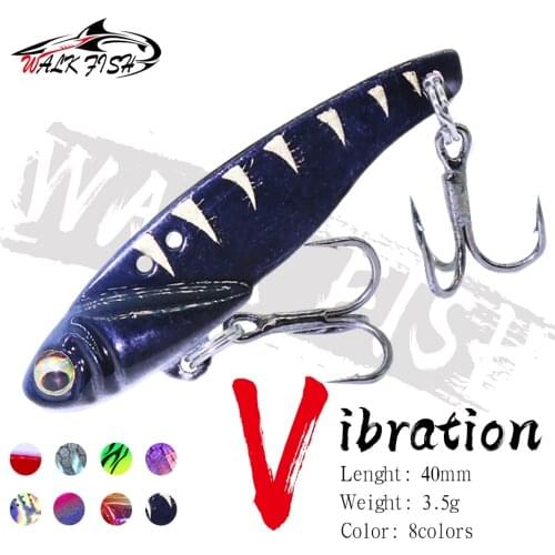 WALK FISH 40MM 3.5G Metal VIB Vibration Bait 3D Eyes Sinking Fishing Lures Spinner Spoon Pencil Hard Bait Winter Fishing Tackle