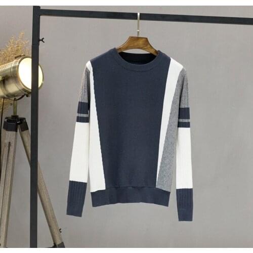 Pull femme hiver sweater women Contrast Color Pullovers Elegant Knitted O-Neck Long Sleeve Sweaters Female Mujer Fashion Jumpers