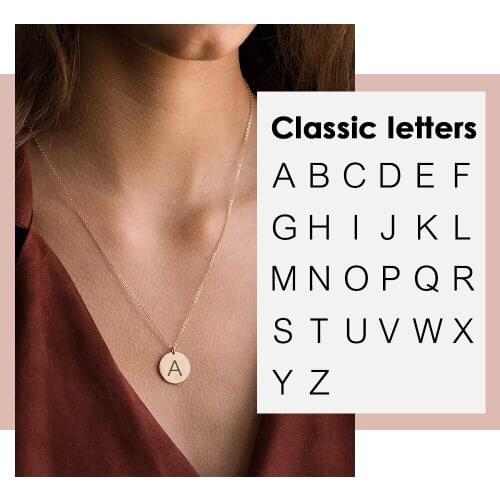 Visunion Classic Custom Pendant Alphabet Necklace Minimalist Design Female Fashion Jewelry for Women Accessories Gift New