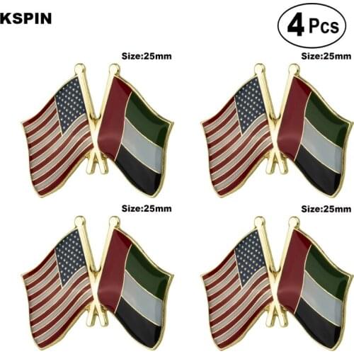 U.S.A.& U.A.E. Friendship Flag Pin Lapel Pin Badge Brooch Icons 4pcs
