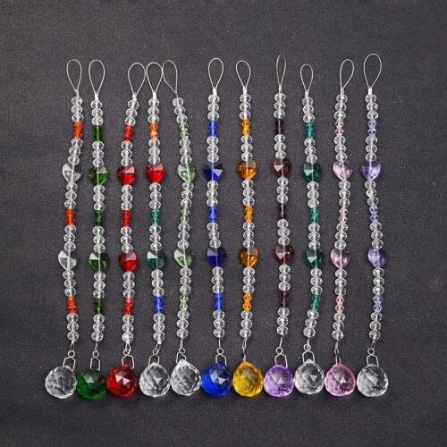 1PCS Crystal Suncatcher Hanging Ornaments Fengshui Pendant Rainbow Maker Chandelier Ball Prism For Window Garden Home
