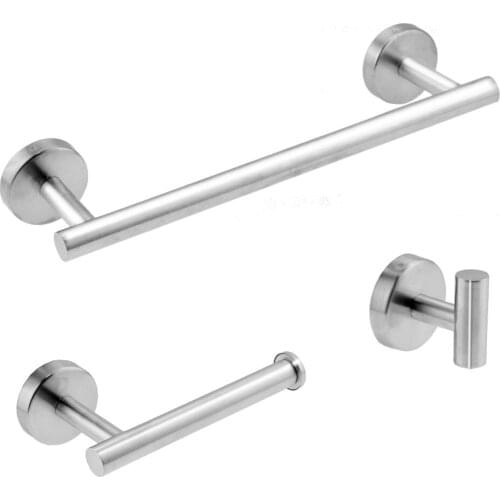 1Pcs Stainless Steel Silver Bathroom Hardware Set Towel Rack Toilet Paper Holder Towel Bar Hook Bathroom Accessories