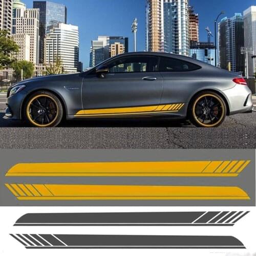 2pcs KK car side body sticker For Mercedes benz AMG C63 CLA GLE A45 C E Glass