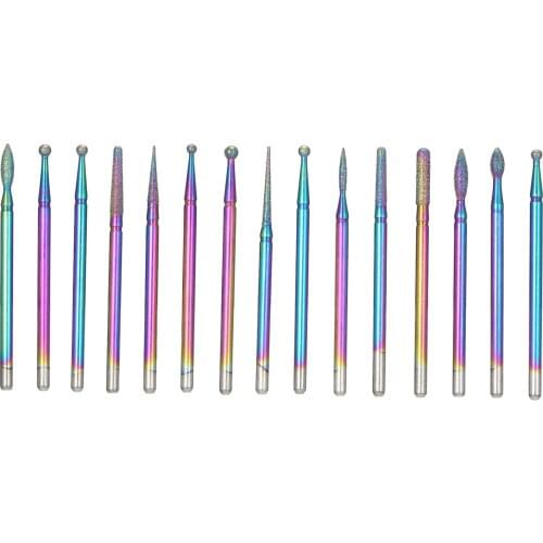 30Pcs/Set Rotary Nail Drill Bit Rainbow Tungsten Carbide Burrs Nail Cutter Cuticle Manicure Drill Machine Nail Files Nail Tool