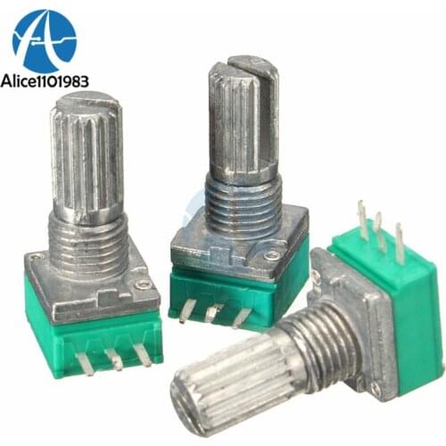 5PCS 6mm 3 pin Knurled Shaft Single Linear B Type B10K ohm Rotary Potentiometer DIY Kit