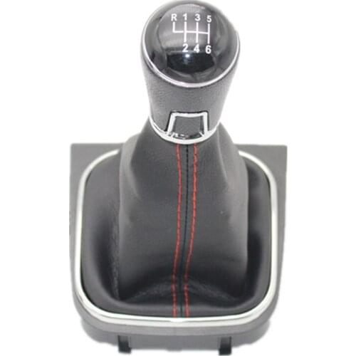 For VW Golf 5 A5 MK5 Golf 6 A6 MK6 GTI GTD R32 R20 2004-2013 6 Speed Gear Shift Stick Knot With PU Leather Boot