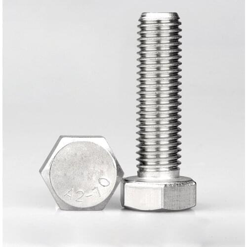 M3 M4 M5 DIN933 Hexagon Screw Outside Hex Bolt Fastener For Electrical Machine Equipment Wheel Construction 304Stainless Steel