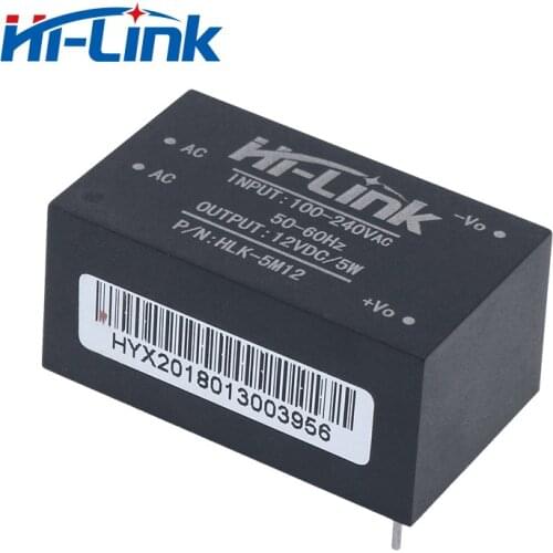 Free shipping 2 pcs/lot HLK-5M12 220V to12V 5W smart home compact isolated AC DC power module converter