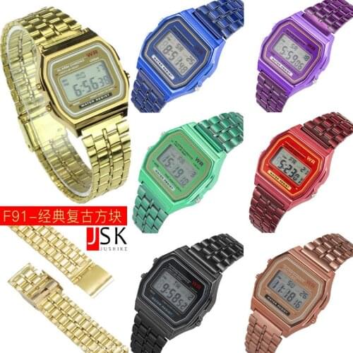 Square Restoring Ancient Ways Trend Student Electronic Watch Square Alloy Belt Children Watch