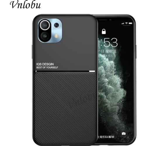 Soft Silicon Cover Carbon Fiber Tpu Shockproof Case For Xiaomi Mi 11 Case Built-in iron Sheet Back Cover For Xiaomi mi 11 Capa