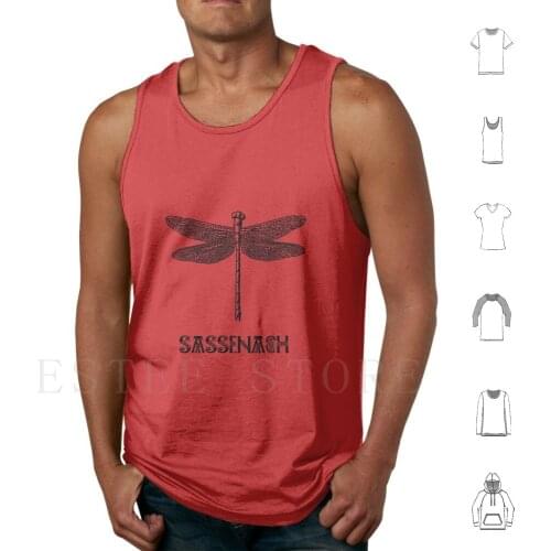 Dragonfly Sassenach Black Tank Tops Vest Outlander Black Dragonfly Sassenach