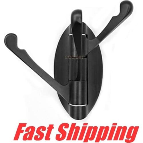 Zinc alloy marine black rotatable coat hook Heavy Duty Wall Mounted Towel 3 Hooks Bath Bathroom Accessories Foldable Hanger