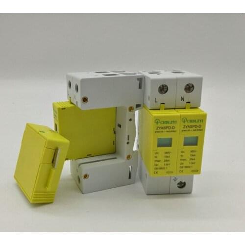 DC 1000V 500V 20KA~40KA 2 P 2 pole SPD House Surge Protector Protective Low-voltage Arrester Device 35mm din rail