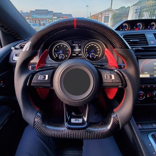 For Volkswagen VW GOLF GTI R GTD GTE MK7 7 POLO GTI Scirocco 2014-2019 DSG Carbon Fiber Steering Wheel