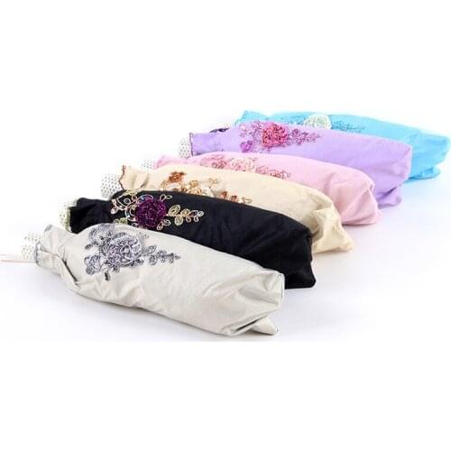 Double-Layer Folding Lace Embroidery Umbrella Double Folding Umbrella Umbrella Black Glue UV Protection Sunshade Lace Umbrella