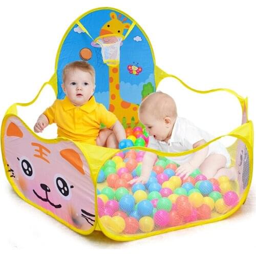 Play Tent Cartoon Ball Pit Pool Portable Foldable Children Outdoor Indoor Sports Educational Toy With Basket For Kids