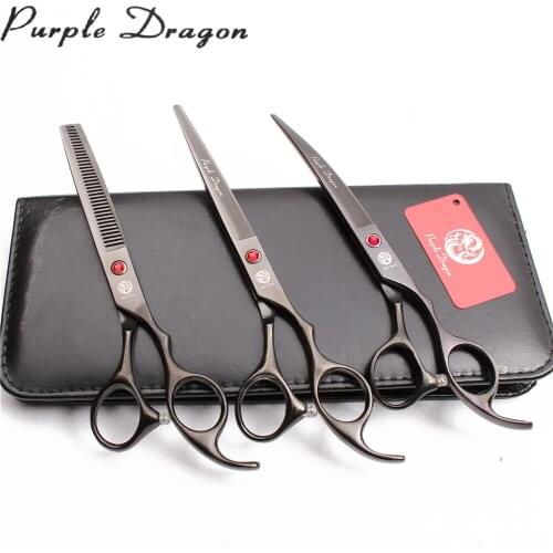 Suit 7.0" 440C Purple Dragon Animal Shears Cutting Scissors Thinning Shears Down Curve Scissors Animal Shears Pet Scissors Z3003