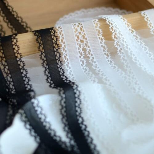 5 Meters Width 2cm Black Ivory Lace Trim Smooth Lace Fabric DIY Clothing Apparel Dress Sewing Decoration Accessories